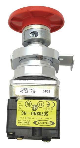 Emergency Stop Push Button, 30 mm, 1NO/1NC, Red
