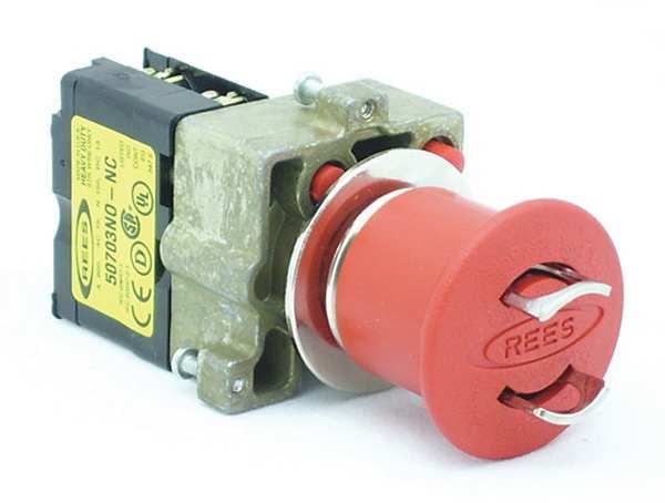 Emergency Stop Push Button, 22 mm, 1NO/1NC, Red