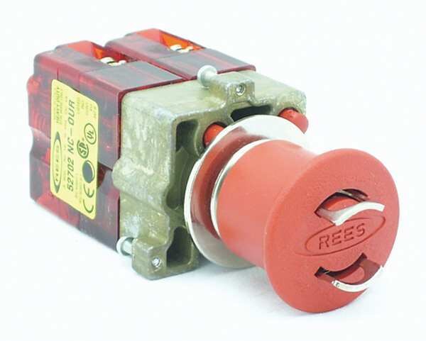 Emergency Stop Push Button, 22 mm, 2NC, Red