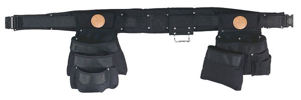 Black Nylon Tool Belt, L, 11 Pockets