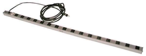 Power Strip, 48W x 1-1/2D x 1-1/2H, Black