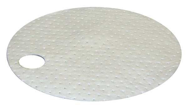 Sorbents, 8 gal. Oil Absorbed, White, Polypropylene, 25 PK