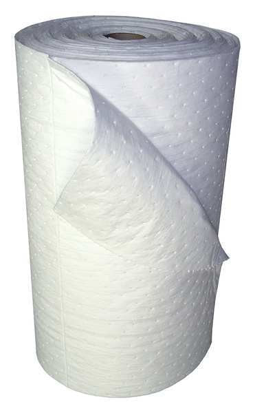 Sorbents, 53 gal. Oil Absorbed, White, Polypropylene