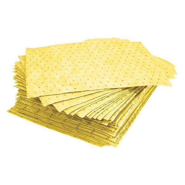 Sorbents, 23 gal/pk, 0.23 gal/pad, Universal Absorbed, Yellow, Polypropylene, 100 PK
