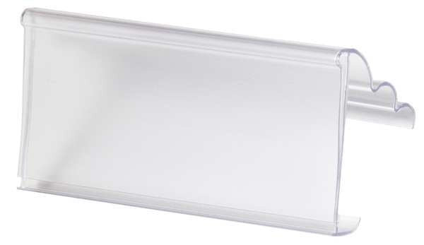 Clear Plastic Label Holder, 3 in L, 1 29/64 in W, 25 PK
