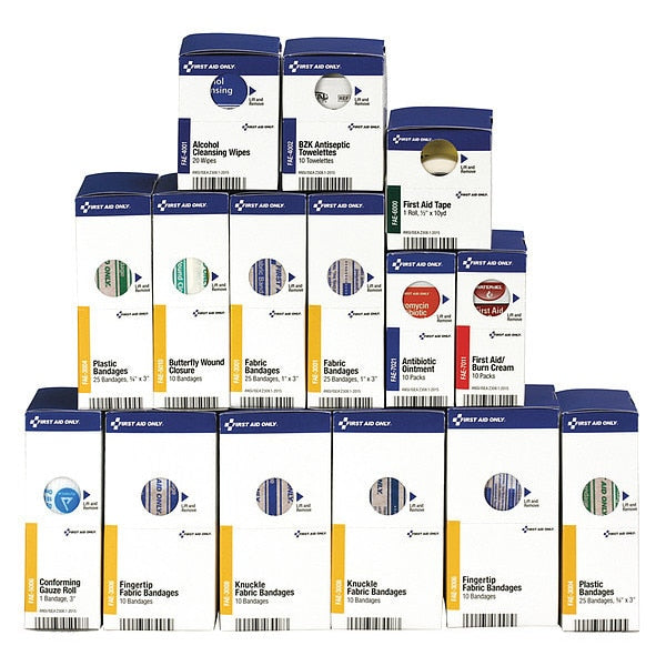 Unitized First Aid Kit Refill, Cardboard, 50 Person