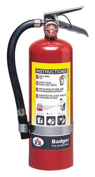 Fire Extinguisher, 3A:40B:C, Dry Chemical, 5 lb