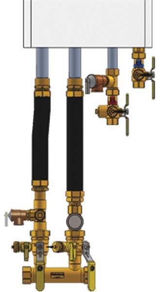 Boiler Inst Kit, 1in, 1inFIP, Dbl Ball Drin