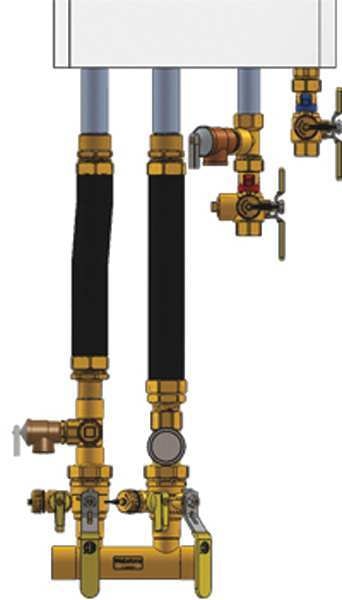 Boiler Inst Kit, 1in, 1inFIP, Dbl Ball Drin