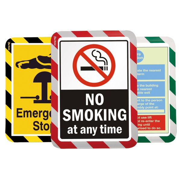 Sign Holder, Yellow/Black, 1/8 in. H, PK2