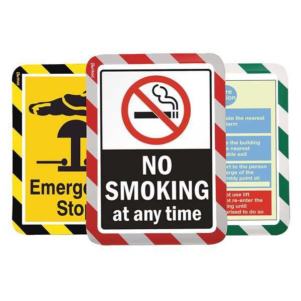 Sign Holder, Red/White, 1/8 in. H, PK2