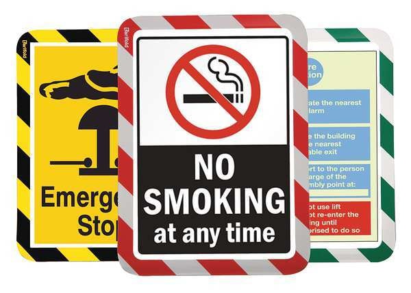 Sign Holder, Yellow/Black, 1/8 in. H, PK2