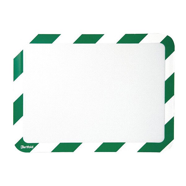 Sign Holder, Green/White, 1/8 in. H, PK2
