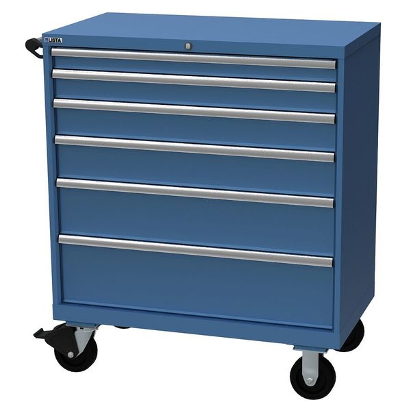 Modular Drawer Cabinet, 40 1/4 in W, 47 1/2 in H, 22 1/2 in D, Bright Blue