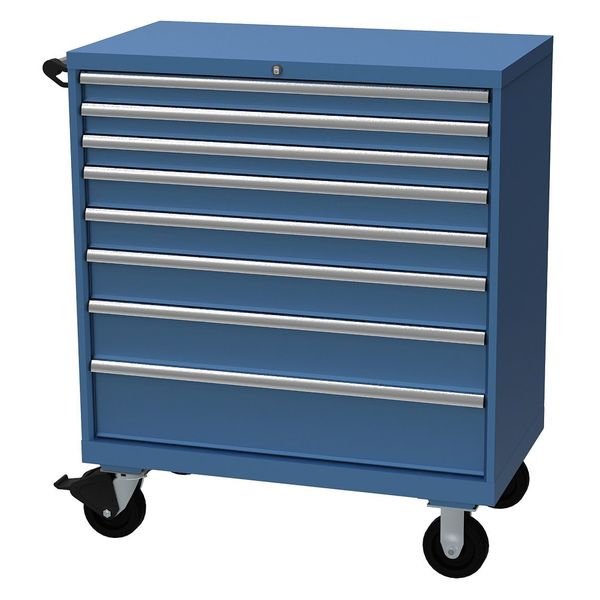Modular Drawer Cabinet, 40 1/4 in W, 47 1/2 in H, 22 1/2 in D, Bright Blue