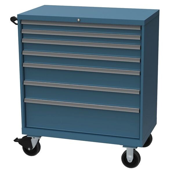 Modular Drawer Cabinet, 40 1/4 in W, 47 1/2 in H, 22 1/2 in D, Classic Blue