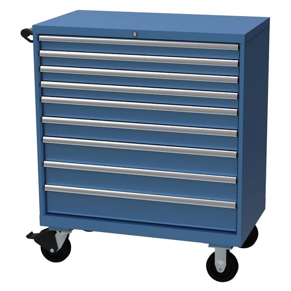 Modular Drawer Cabinet, 40 1/4 in W, 47 1/2 in H, 22 1/2 in D, Bright Blue