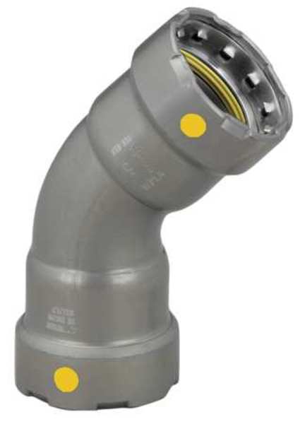 Viega MegaPressG 45 elbow, 3/4