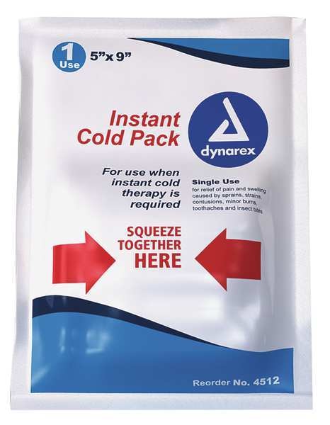 Instant Cold Pack, White, 5inL x 9inW, PK24