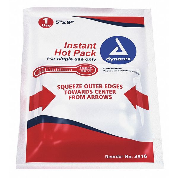 Instant Hot Packs, White, 5inL x 9inW, PK24