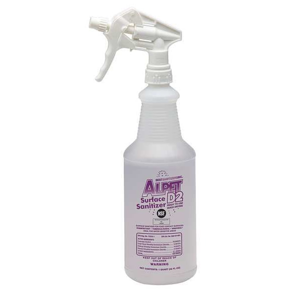 Cleaner, Disinfectant and Sanitizer, 1 qt. Trigger Spray Bottle, Alcohol