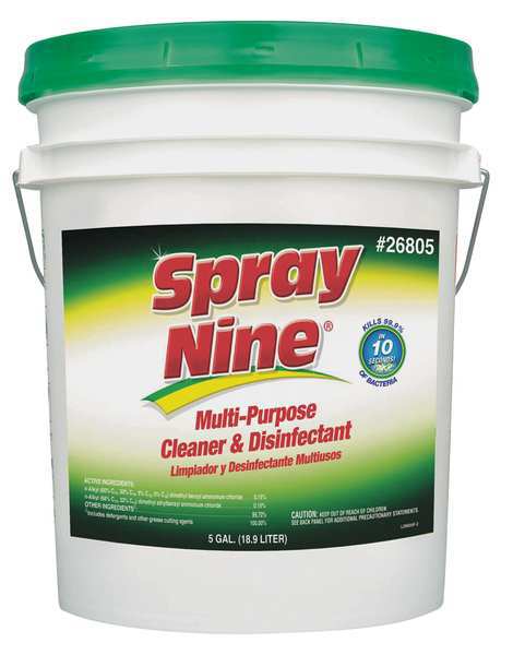 Cleaner and Disinfectant, 5 gal. Pail, citrus, Clear