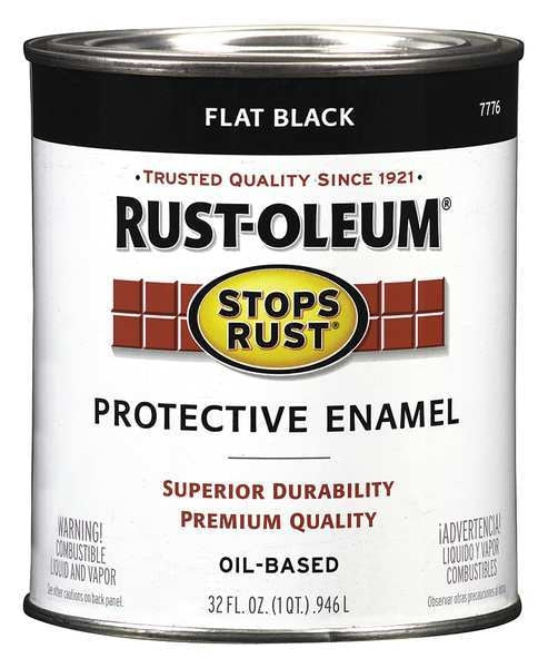 Enamel, Flat, Black, 1 qt