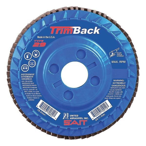 SAIT 70802 TrimBackâ¢ Flap Disc (Type 29) 4-1/2
