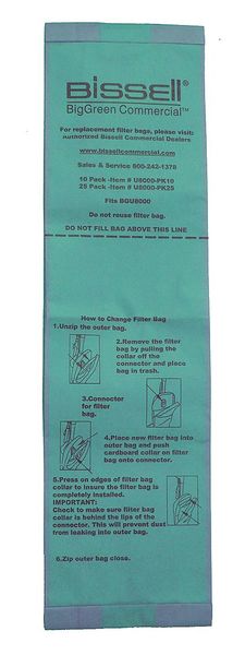 Vacuum Cleaner Bags, 3-13/64in.L, PK25