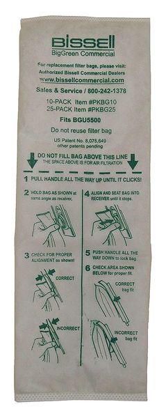 Vacuum Bag, Multi-Ply, Cloth Filter