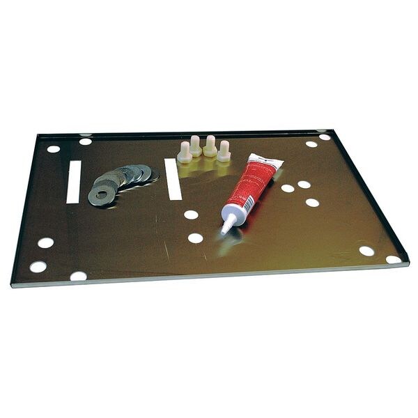 Floor Mount Kit, Stainless Steel, 20in.W