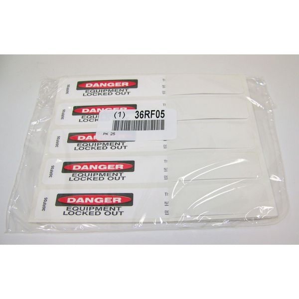 Label, Danger Equipment Locked Out, PK25