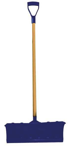Snow Shovel, 42 in Wood D-Grip Handle, Poly Blade Material, 22 1/4 in Blade Width