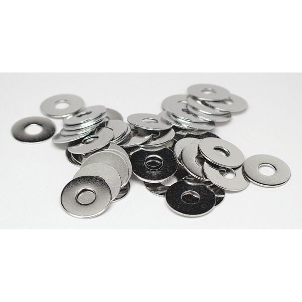 Flat Washer, Fits Bolt Size 1/4 in , Stainless Steel NL-19 Finish, 25 PK
