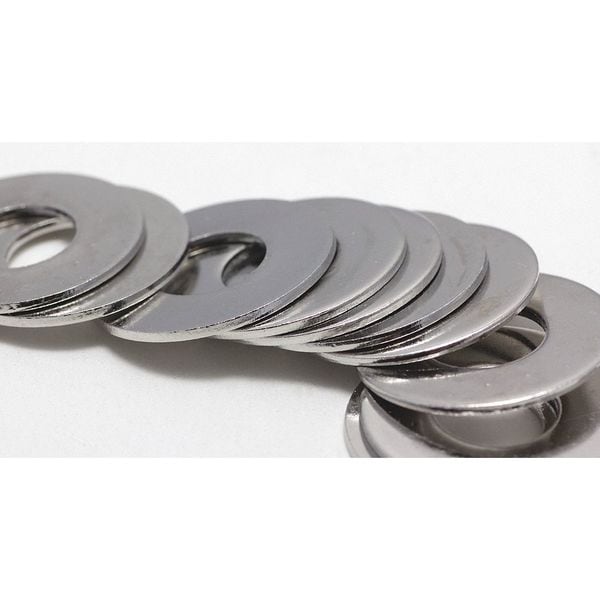 Flat Washer, Fits Bolt Size 1/4 in , Stainless Steel NL-19 Finish, 25 PK