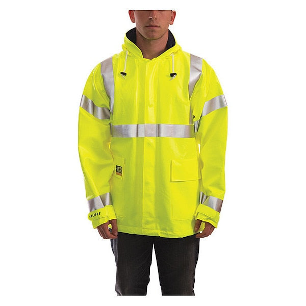Eclipse Arc Flash Rain Jacket, Cat 2, Ylw/Green, M