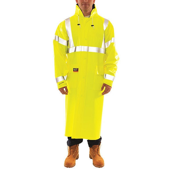 Eclipse Arc Flash Rain Coat, Cat 2, Ylw/Green, XL