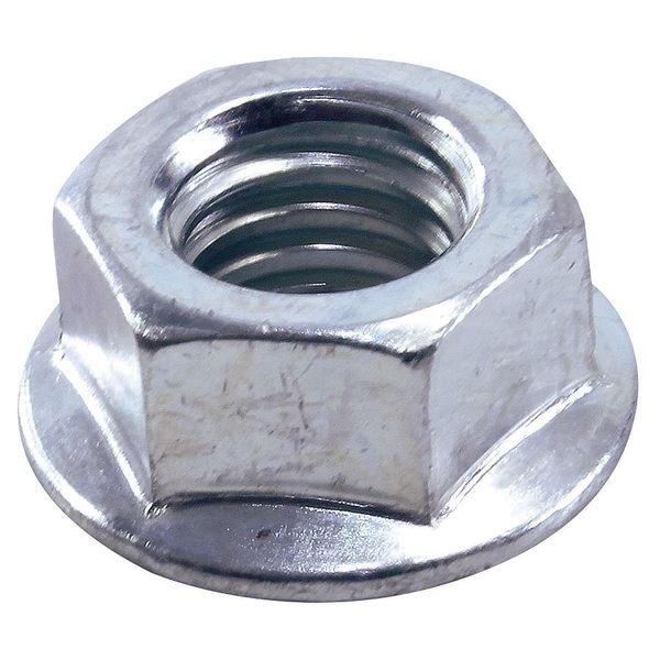 Flanged Serrated Hex Nut, Zinc, PK16