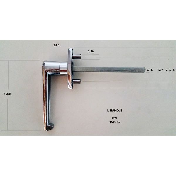 Outside L Handle, Chrome, 5/16 x 4-1/2 In