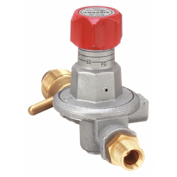 Adjustable Regulator, Single Stage, POL, 27 to 60 psi, Use With: Propane