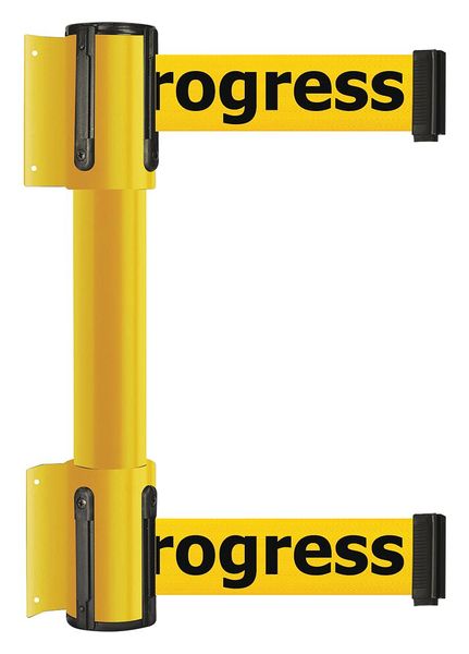 Belt Barrier, Cleaning In Progress, Yllow