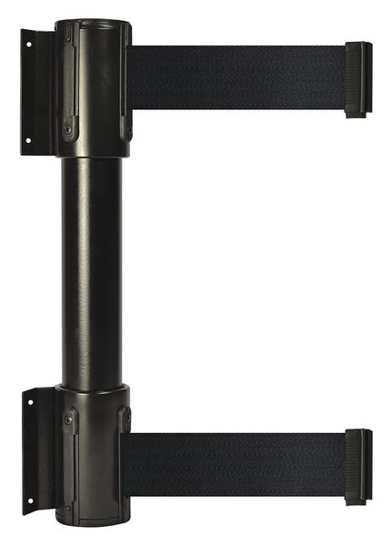 Belt Barrier, 13 ft, 2 Belts, Black
