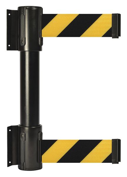 Belt Barrier, 13ft, Black w/ Yellow Stripe