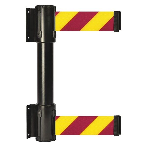 Belt Barrier, 13 ft, Magenta/Yellow Diag