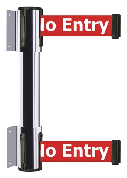 Belt Barrier, No Entry, Polished Chrome