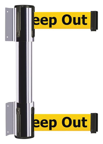 Belt Barrier, Danger-Keep Out, Chrome