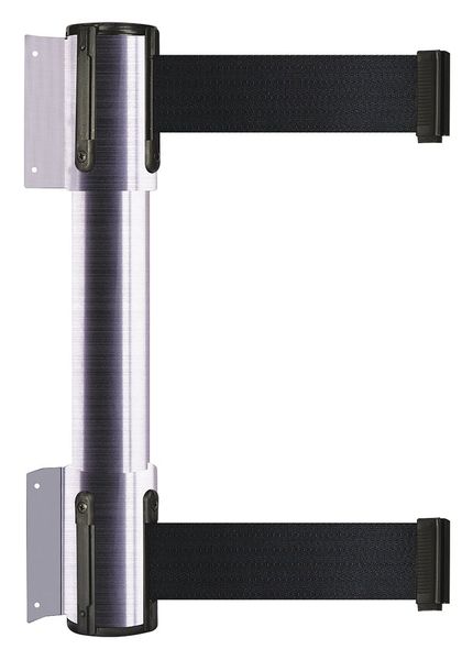 Belt Barrier, 2 Belts, Satin Chrome