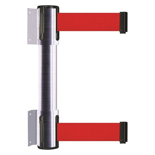 Belt Barrier, 7-1/2 ft, 2 inW, Satin Chrome