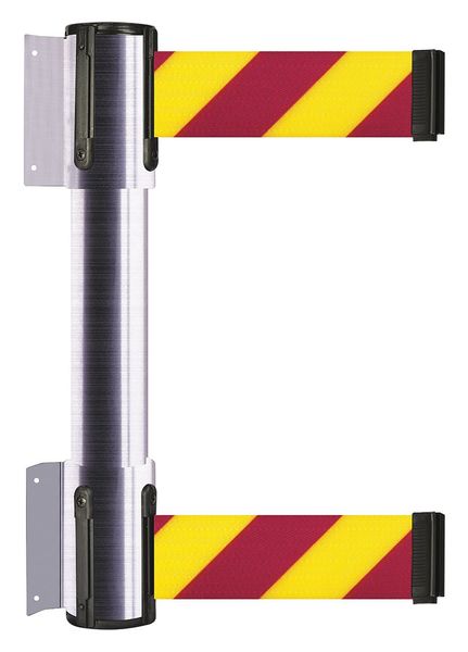 Belt Barrier, 7-1/2ft, Magenta/Yellow Diag