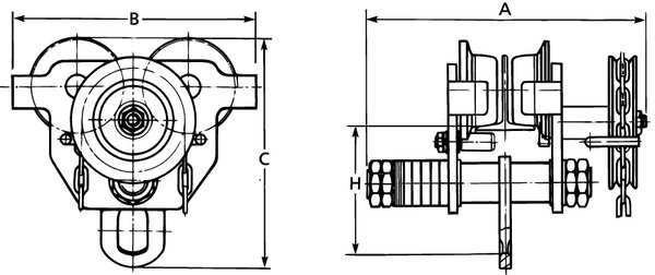 Geared Trolley, 40,000 lb.